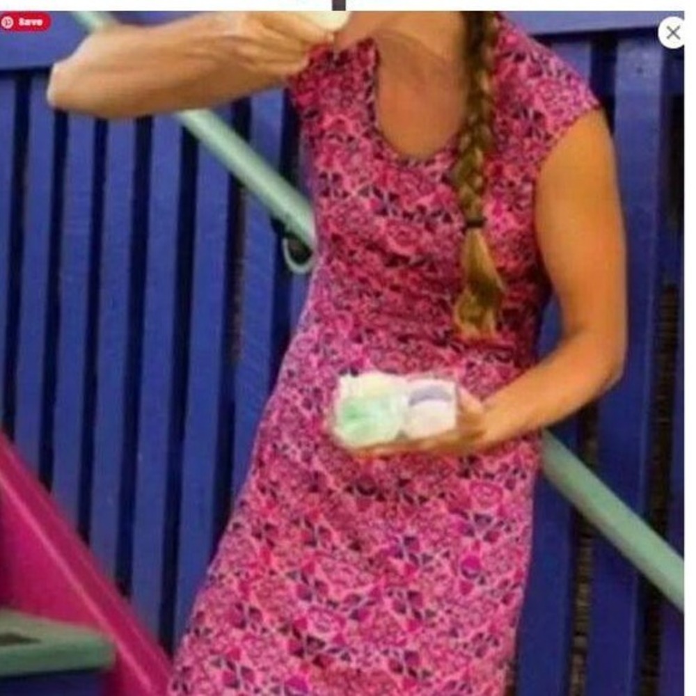Title Nine Geometric Pink Sleeveless Athletic Dress M – Sporty Travel Activewear